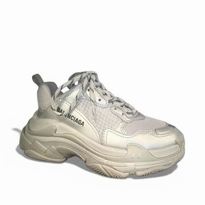 Balenciaga Triple S Sneakers in Metallic Silver